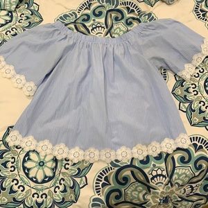 Off the shoulder striped blouse